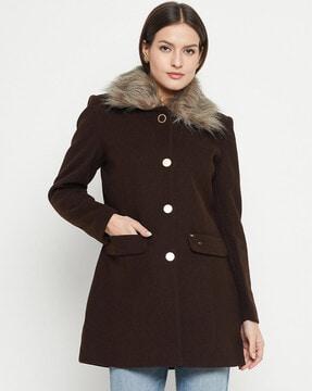 women coat with fur detail