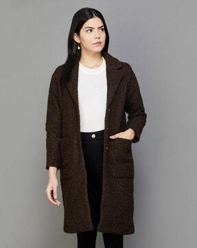 women coat with patch pockets