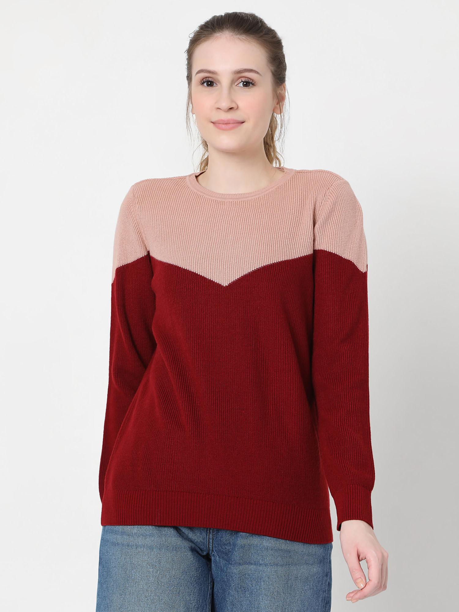 women colorblock casual sweaters