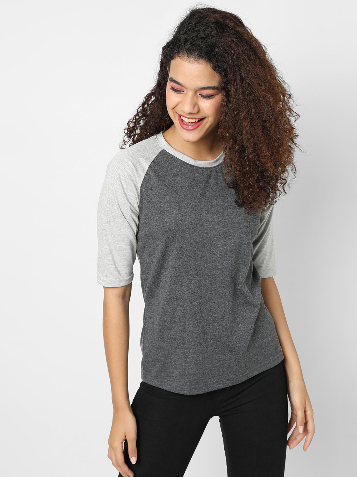 women colorblock pure cotton regular t-shirt