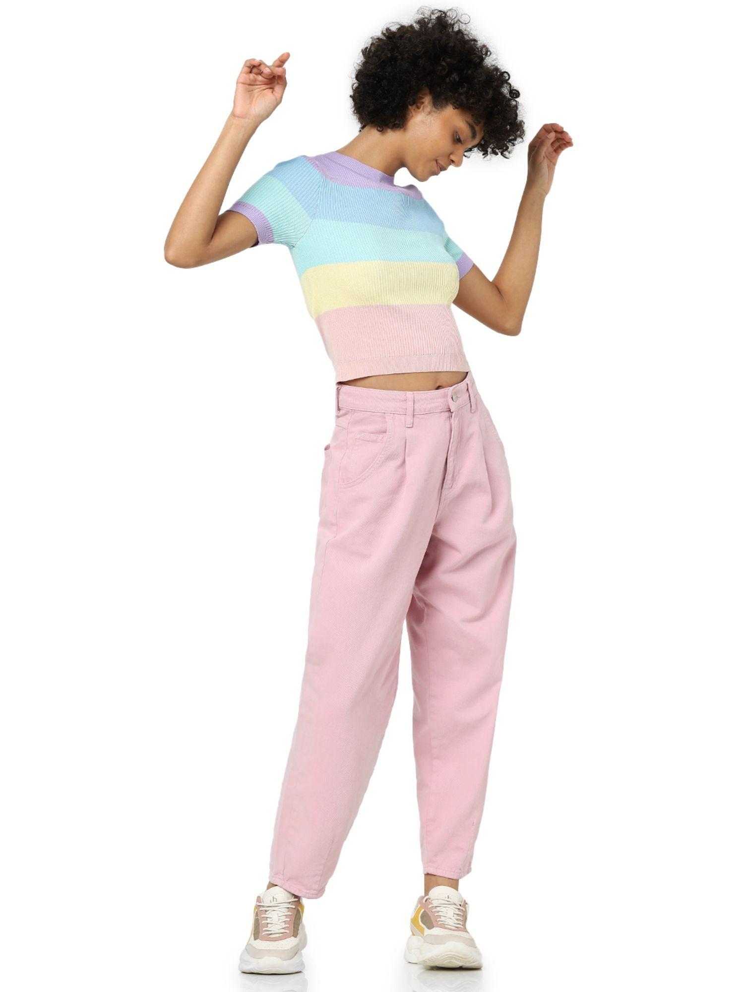 women colour blocked multicolour top