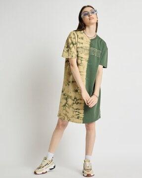 women colourblock a-line dress