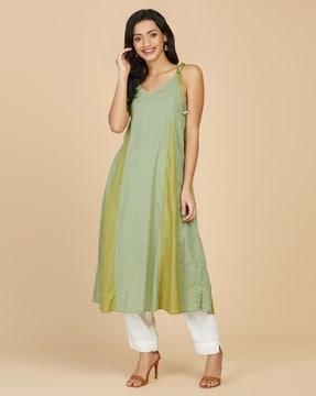 women colourblock a-line kurta