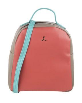 women colourblock backpack with detachable straps