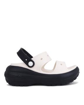 women colourblock clogs with slingback