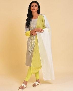 women colourblock dupatta