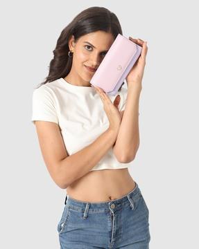 women colourblock fold-over wallet