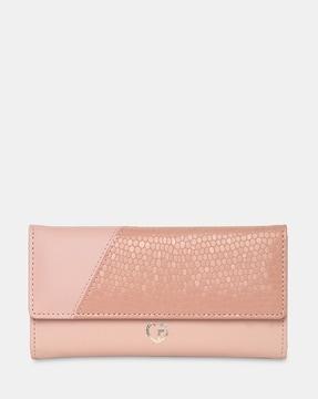 women colourblock fold-over wallet