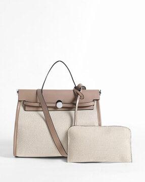 women colourblock handbag with detachable strap