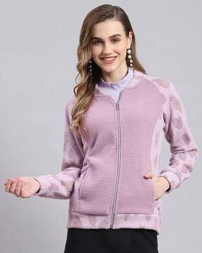 women colourblock regular fit zip-front sweatshirt