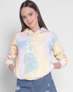 women colourblock reguler fit hoodie