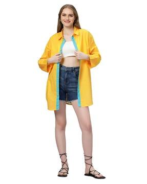 women colourblock relaxed fit shirt