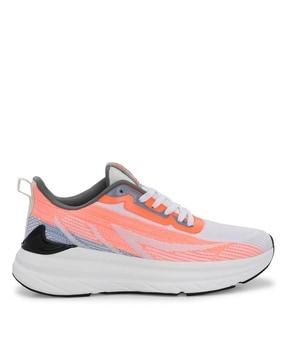 women colourblock running shoes with lace fastening