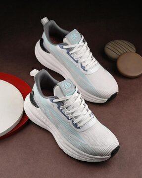 women colourblock running shoes with lace fastening