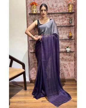 women colourblock saree with folded hem