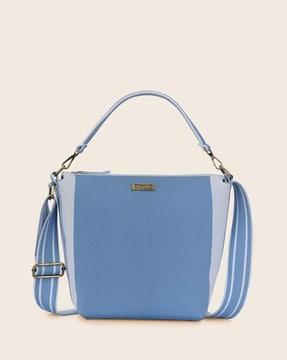 women colourblock satchel bag with detachable strap