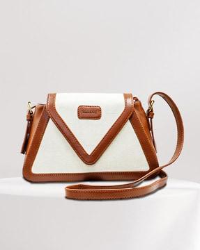 women colourblock sling bag with adjustable strap