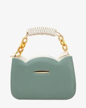 women colourblock sling bag with half-chain strap