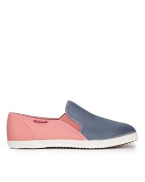 women colourblock slip-on casual shoes