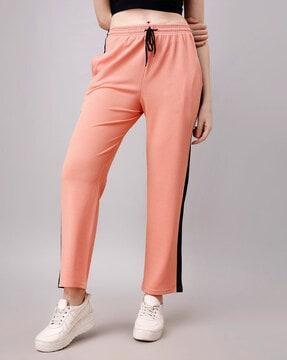 women colourblock tapered fit pleat-front trousers