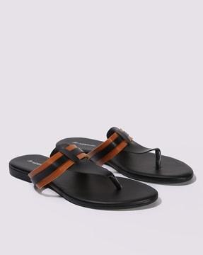 women colourblock throng-strap flip-flops