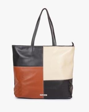 women colourblock tote bag
