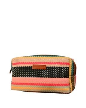 women colourblock zip-around clutch