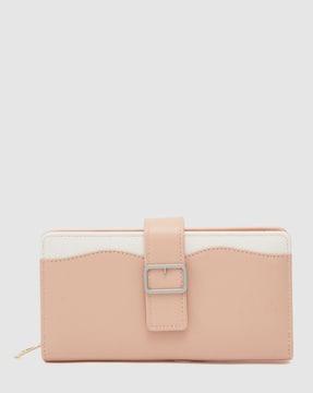 women colourblock zip-around wallet