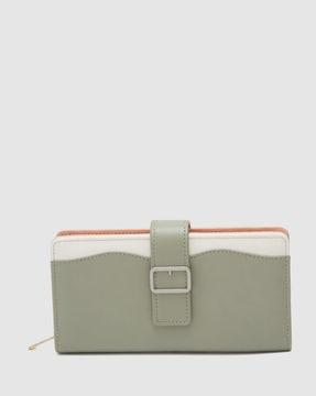 women colourblock zip-around wallet