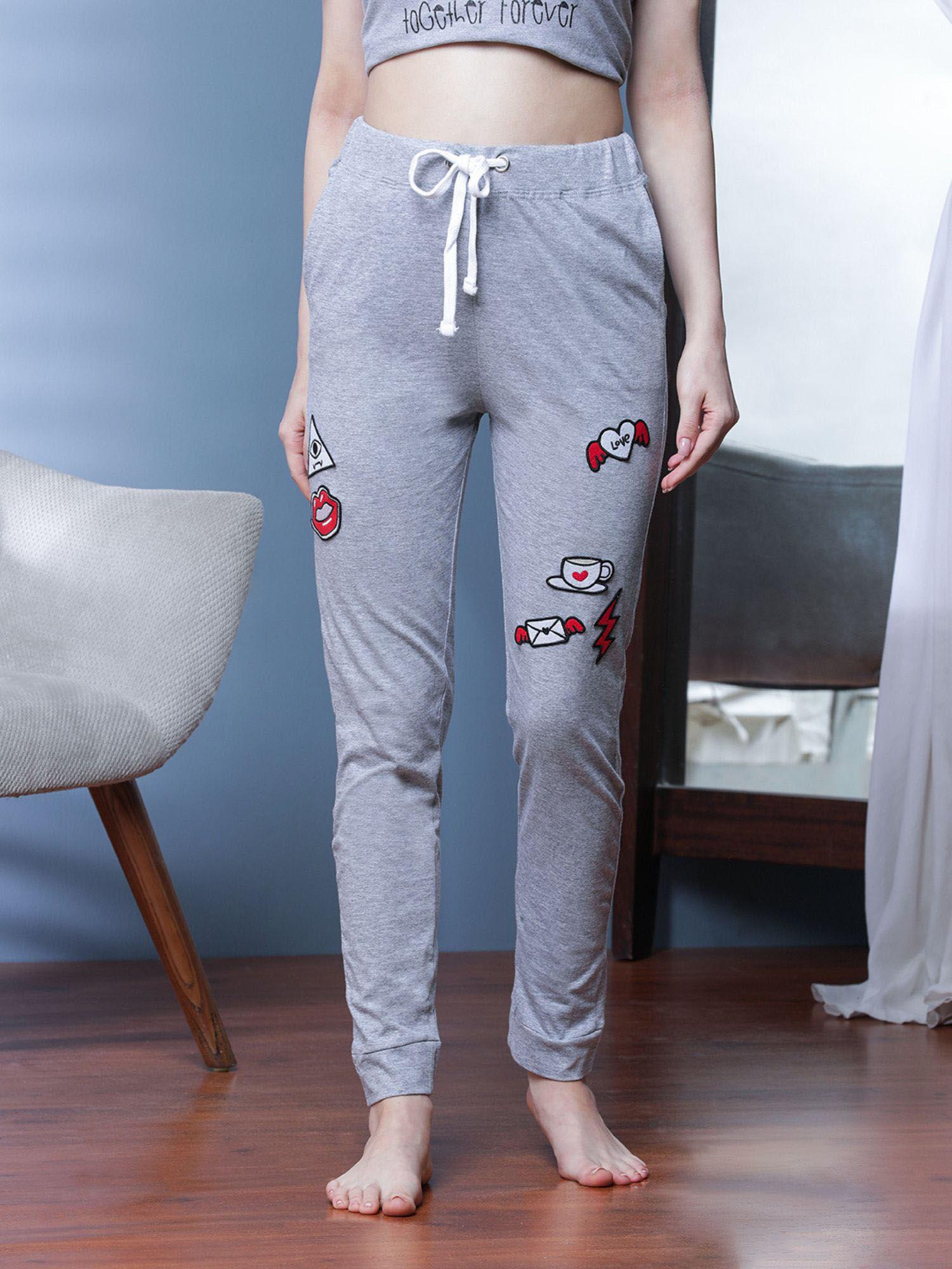 women comfort fit grey pyjama