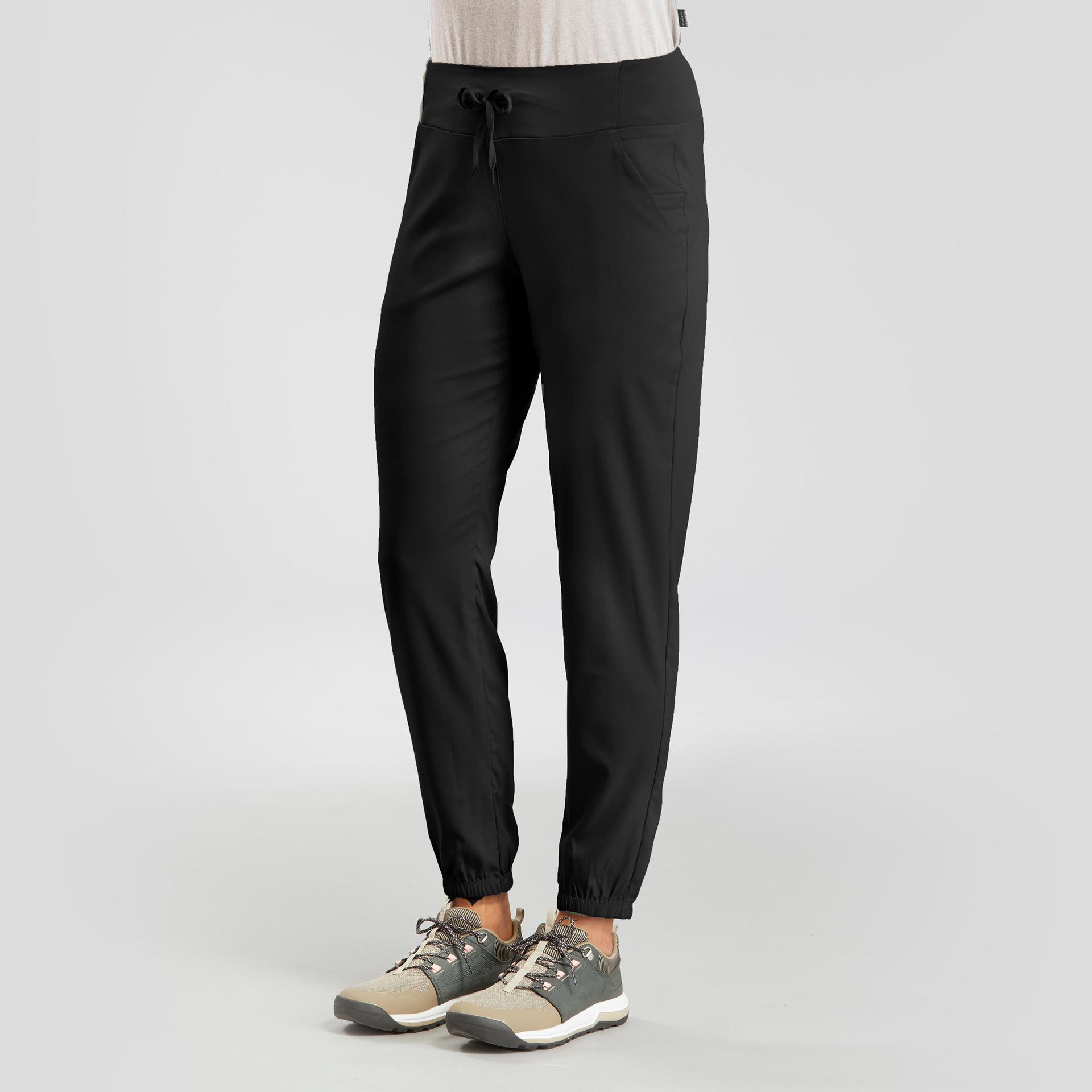 women comfort fit pant with wide waistband black - nh100