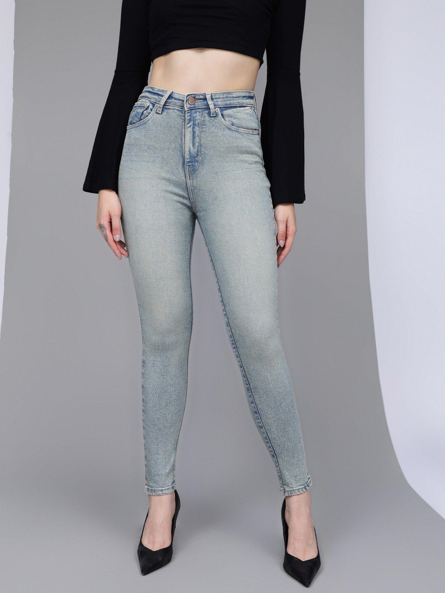 women comfort slim fit super high-rise stretchable jeans