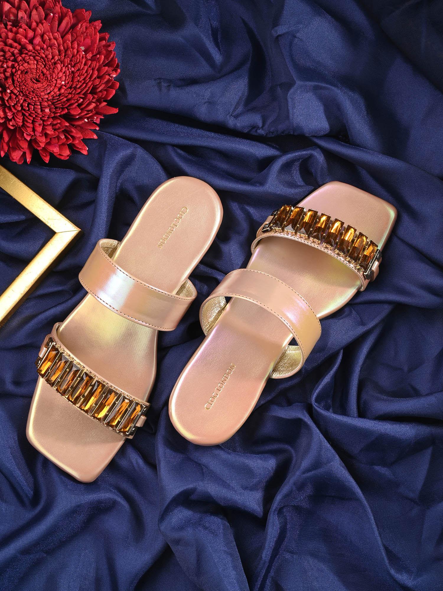 women copper sandals