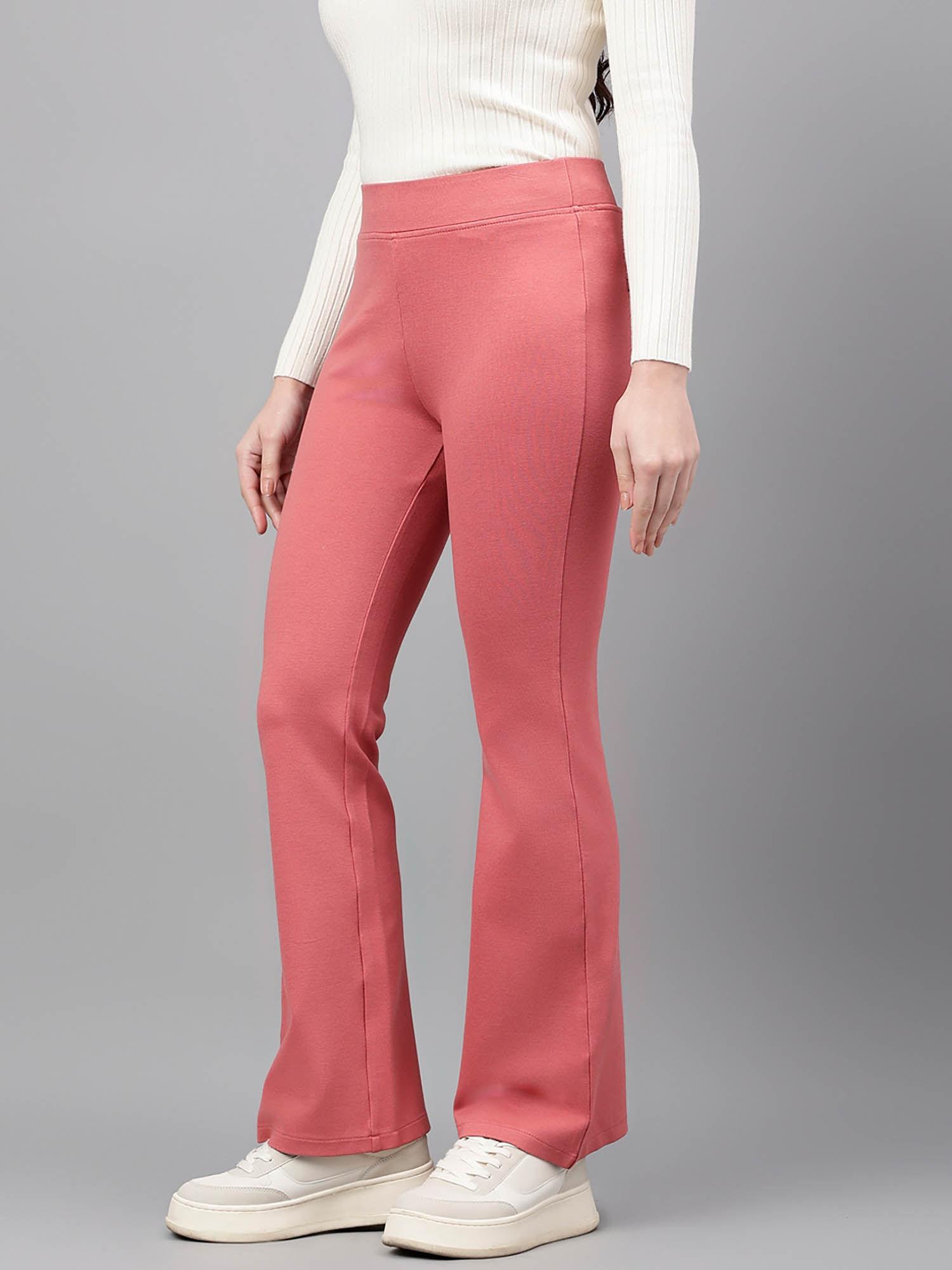 women coral comfort flared high-rise trouser