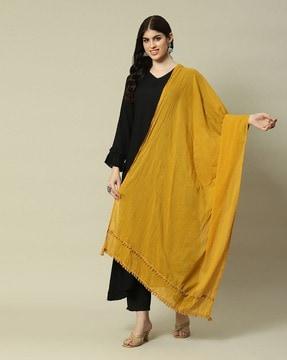 women cotton dupatta with tassels