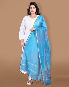 women cotton dupatta with tassles