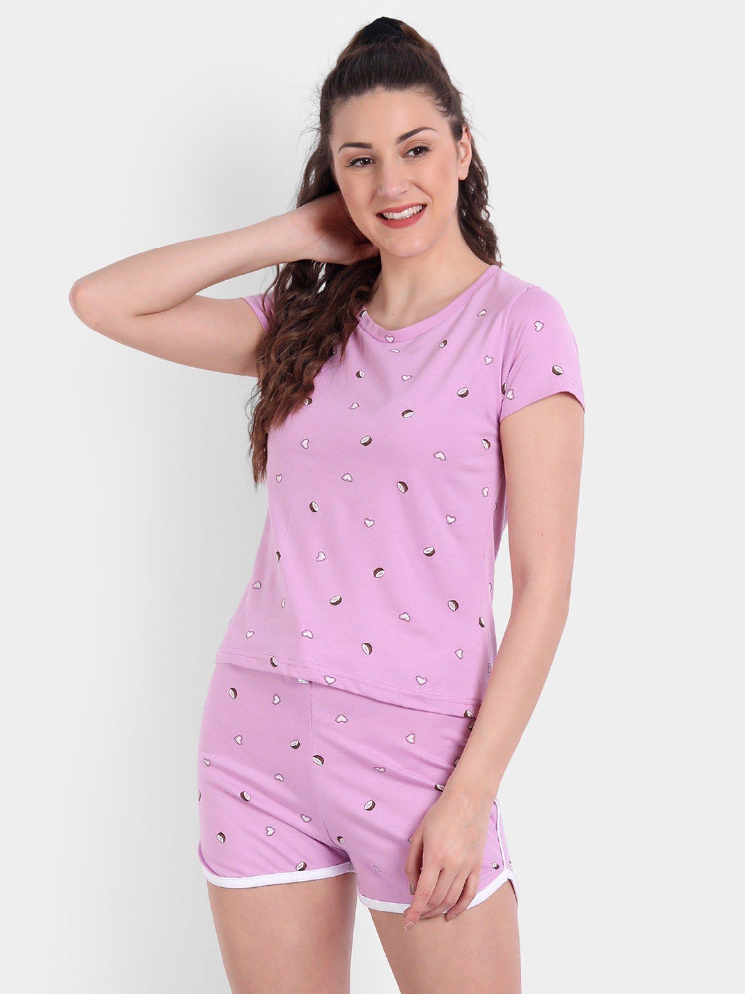 women cotton pink printed t-shirt