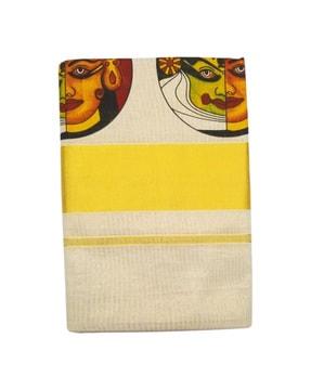 women cotton saree with contrast border