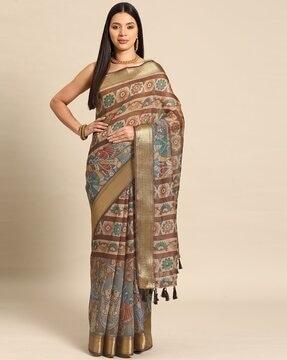 women cotton saree with contrast border