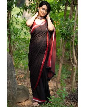 women cotton saree with tassels