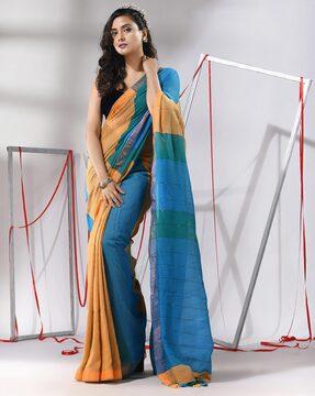 women cotton saree with tassels