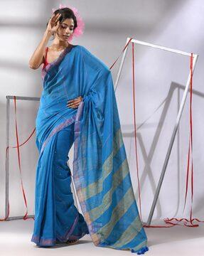 women cotton saree with tassels