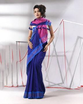 women cotton saree with tassels