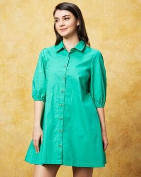 women cotton shirt dress