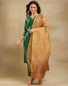 women cotton silk dupatta with tassels