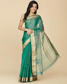 women cotton silk saree with tassels
