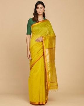 women cotton silk saree with tassels