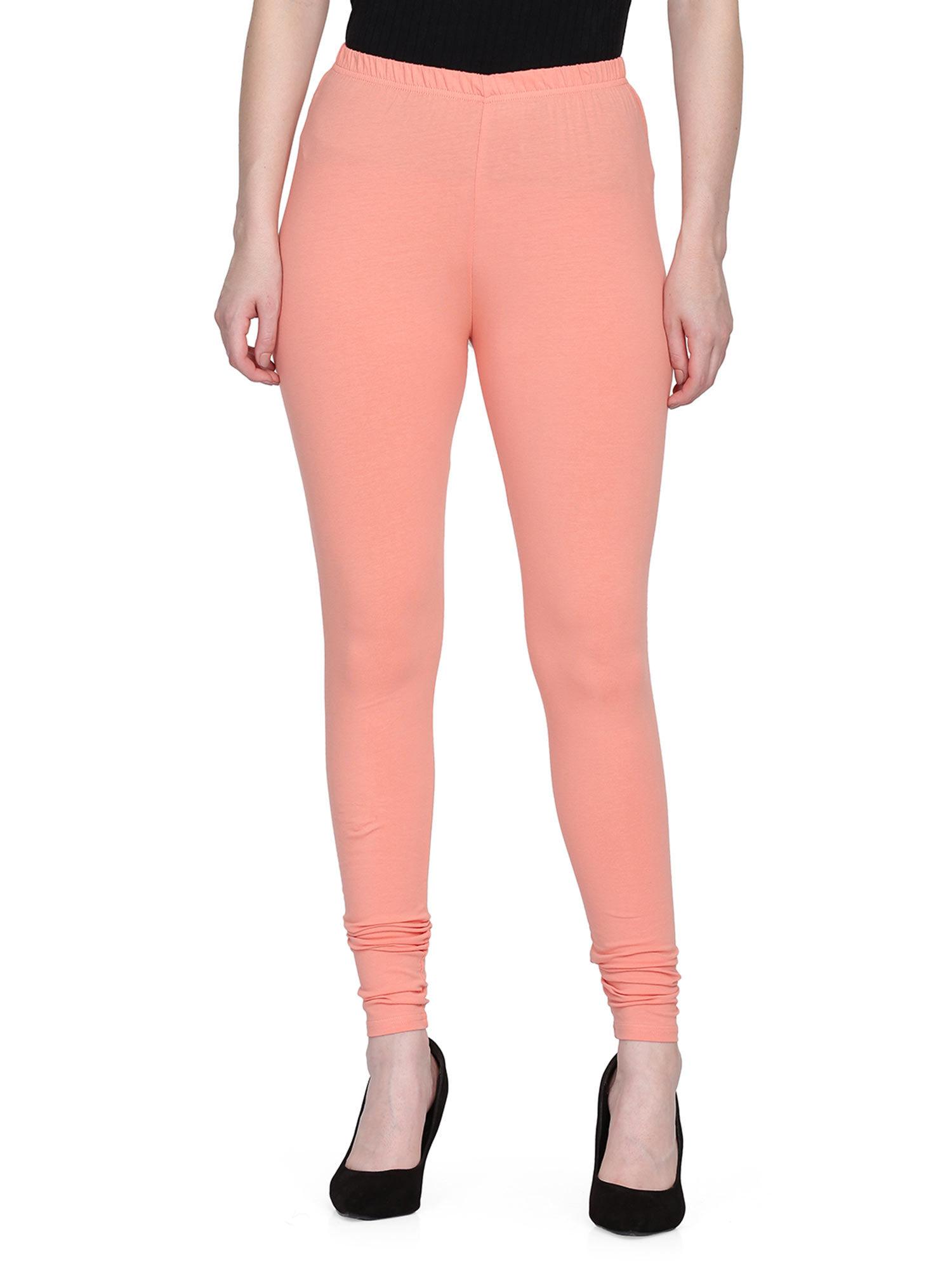 women cotton spandex churidar legging coral