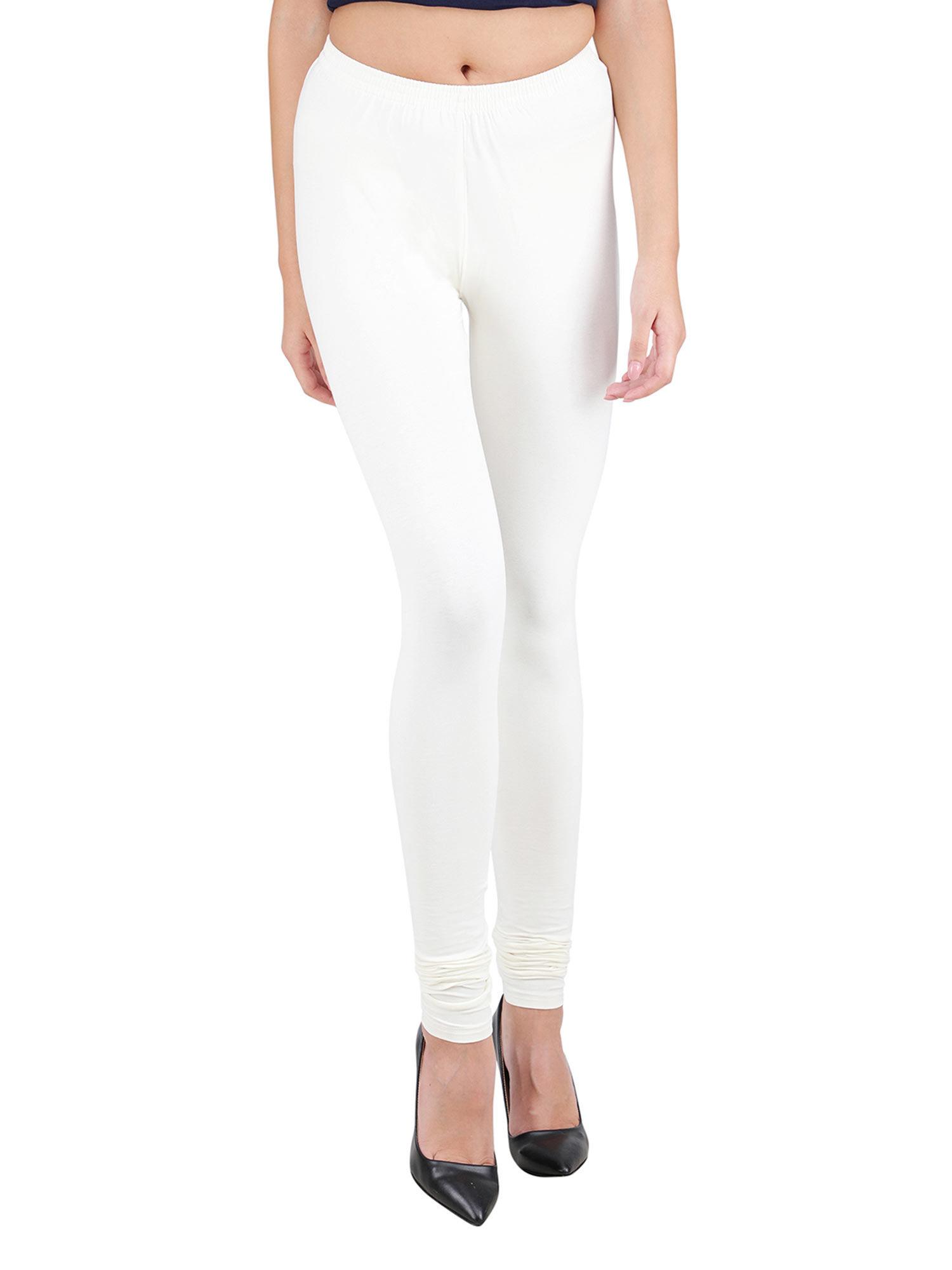 women cotton spandex churidar legging off-white