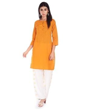women cotton straight kurta suit set